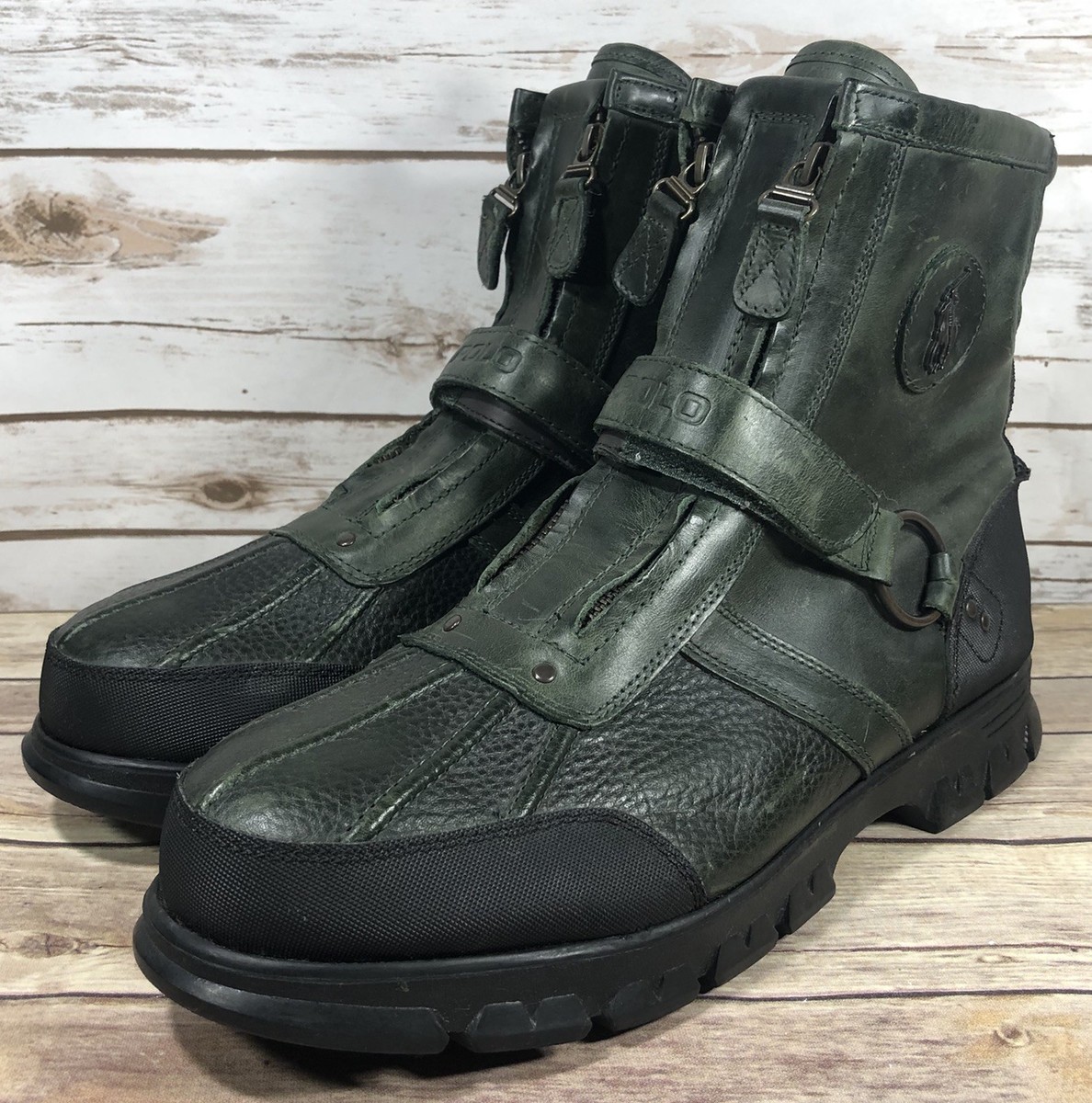 Polo By Ralph Lauren Conquest Hi III Leather Boots Mens Size 13D