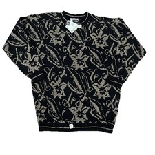 80s Vintage Gold Metallic Poinsettia Bold Holiday Party Sweater Size 18W NWT