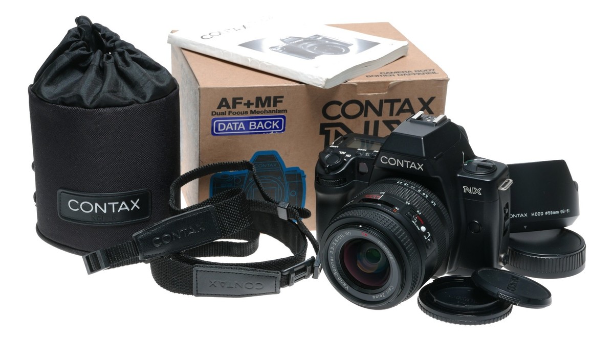 Contax NX film SLR camera Vario Sonnar 28-80mm Zoom lens vintage