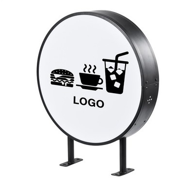 Rund LED Leuchtkasten Doppelseitig 50 cm Lichtwerbung LED Linsen Leuchtreklame