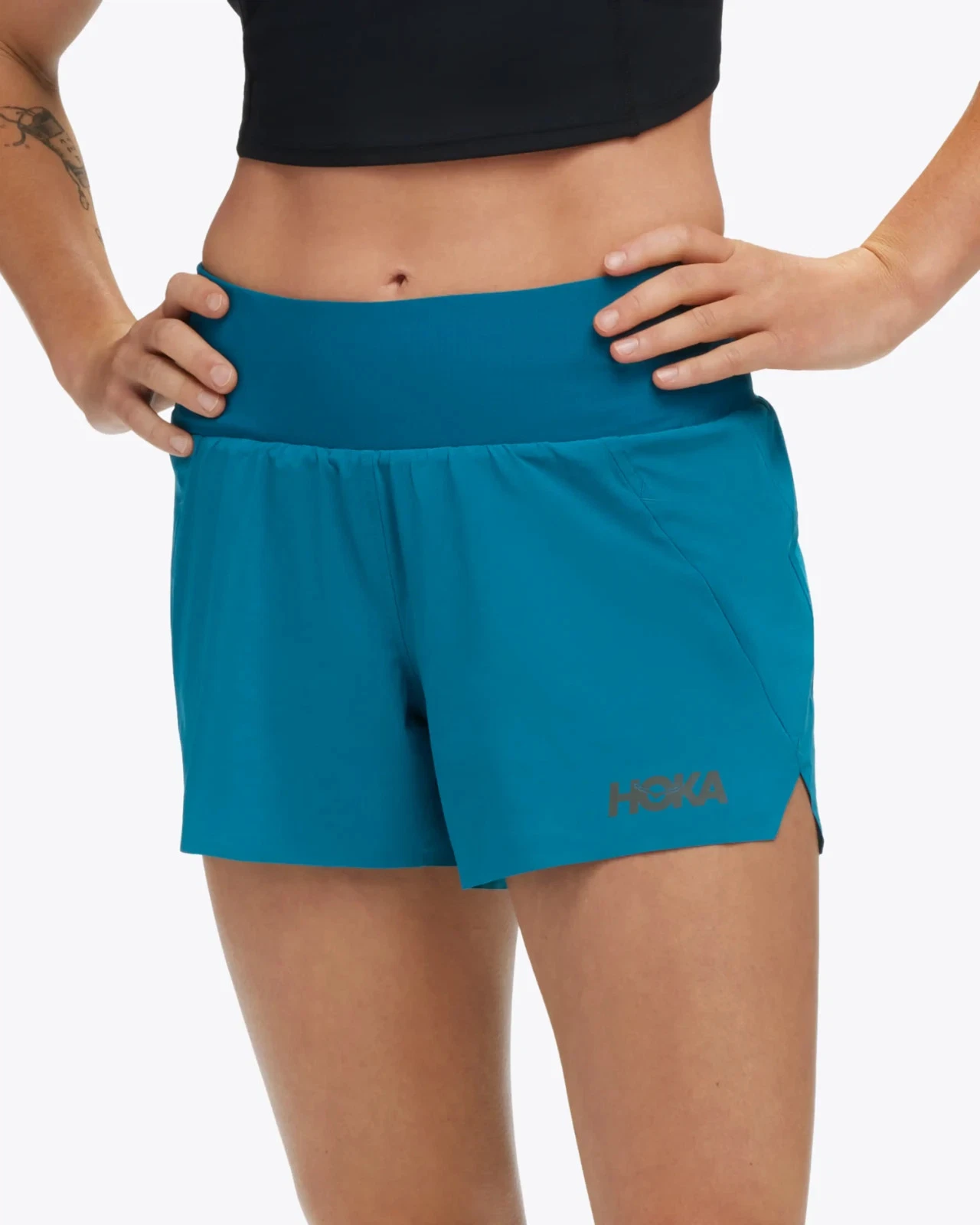 $78 Hoka Women's Running 4” Shorts - 1135016 - Marina Blue - Medium - New Tag