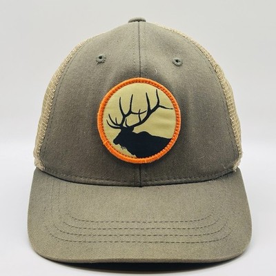 Rep Your Wild Snapback Trucker Hat Green OS Adjustable Mesh Back Embroidered Elk