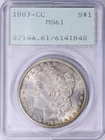 1883-CC Morgan Silver Dollar PCGS MS-61 OGH (1st Gen)