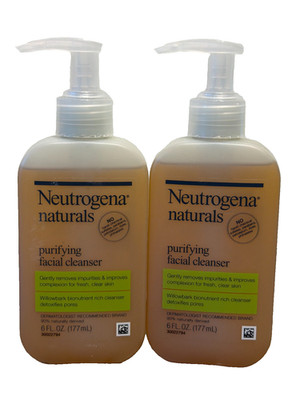 (2) Neutrogena Naturals Purifying Facial Cleanser Face Wash 6 fl oz