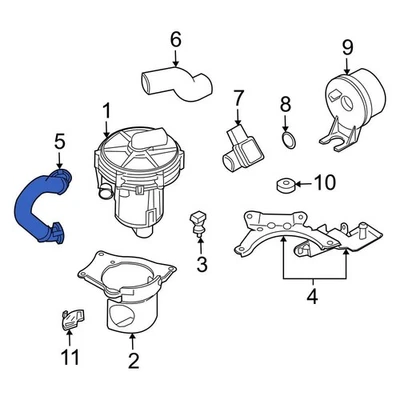For BMW 330Ci 2004-2006 BMW 11727555681 Lower Secondary Air Injection Pump Hose - Image 1 of 3