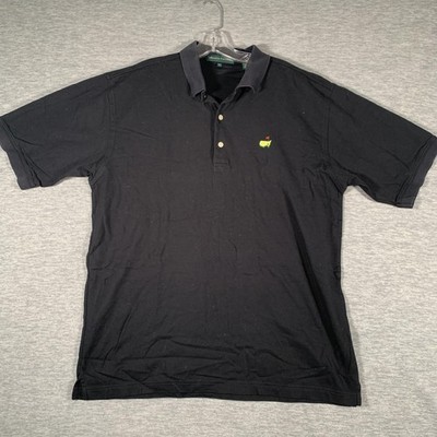 Masters Golf Shirt Mens Large Black Augusta National Polo Pima Cotton Tournament