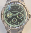 Vintage Seiko Quartz Chronograph Watch V701-1K03 Black Dial Water Resistant Work