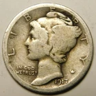 1917 D Mercury Dime 90% Silver G-VG  "Actual Coin Pictured- Not Cleaned"