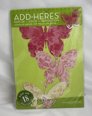 Add Heres Pop up Butterflies Pink Decoration Wall Decor