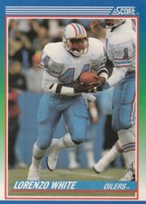 FREE SHIPPING-MINT-1990 Score Lorenzo White #29 OILERS PLUS BONUS CARDS