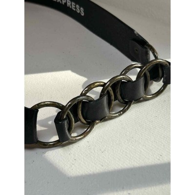 Vintage 90s Express Leather & Chain Belt Black Size Medium Express Women main image 3