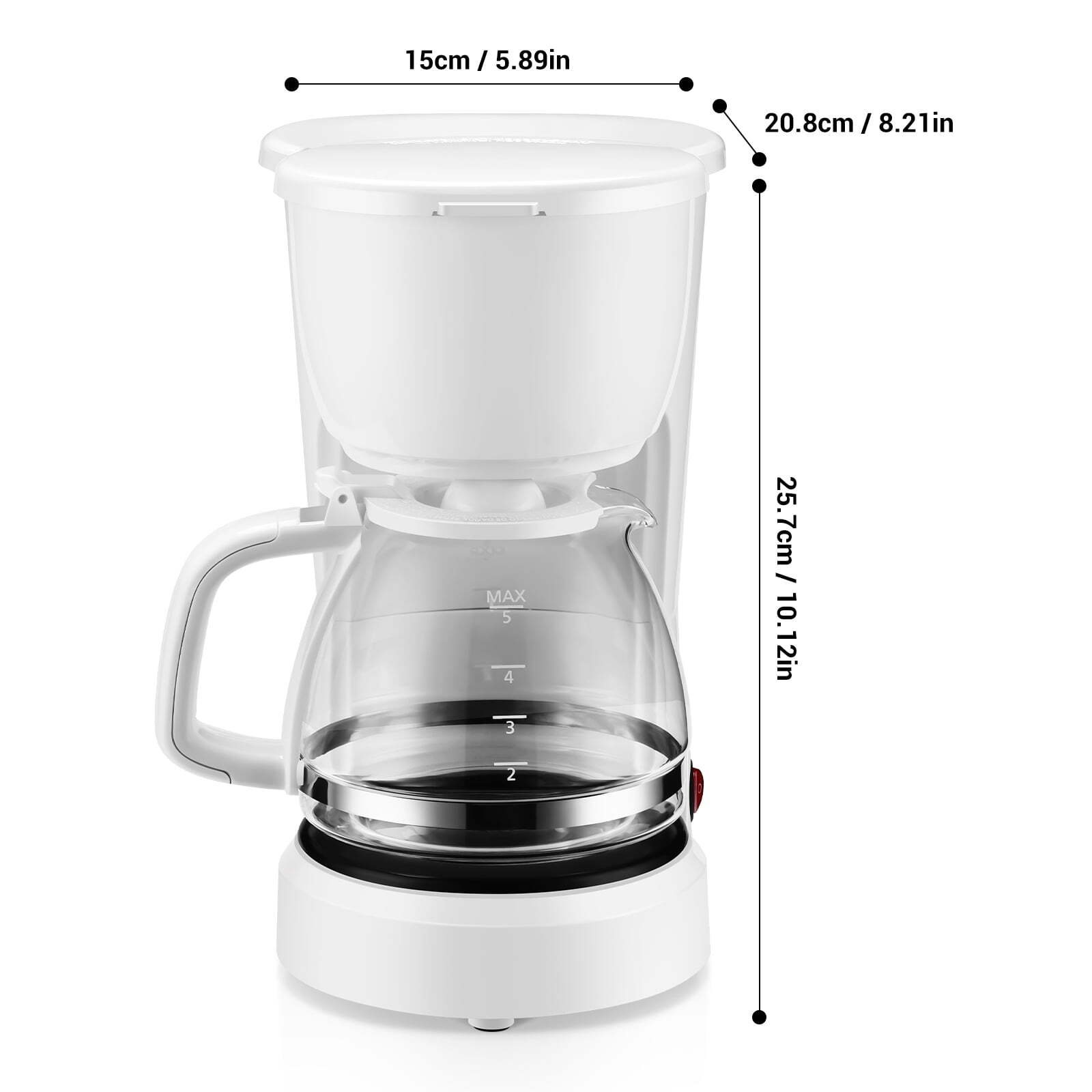 Mainstays White 5-Cup Coffee Maker