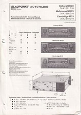 Service Manual-Anleitung für Blaupunkt Coburg MR 23,Melbourne MR 23,Cambridge M 