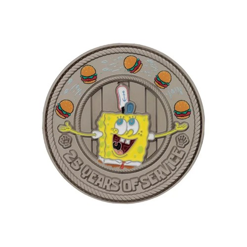 Figura Insignia Oficial Bob Esponja Pantalones Cuadrados 25 Aniversario Moneda Completo Color - Imagen 4 de 7