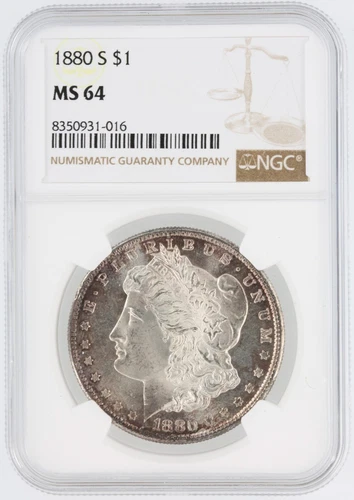 1880-S Morgan Silver Dollar NGC MS64 S$1 San Francisco Mint No Reserve
