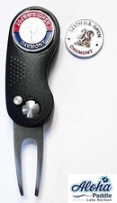 GOLF SWITCHBLADE DIVOT REPAIR TOOL w Ballmark 2025 125th US OPEN OAKMONT Black