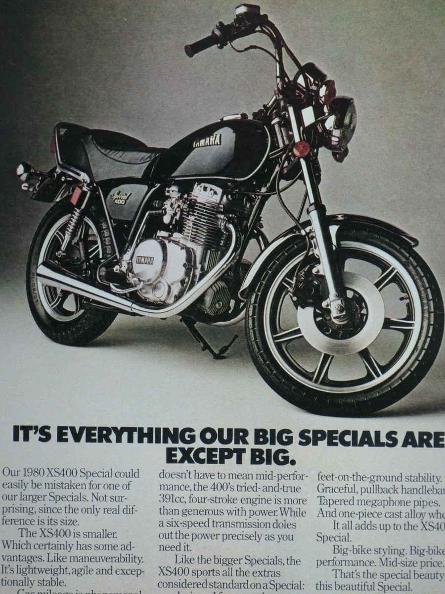 1980 Yamaha XS400 Special Vintage Big Special Original Ad 8.5 x 11