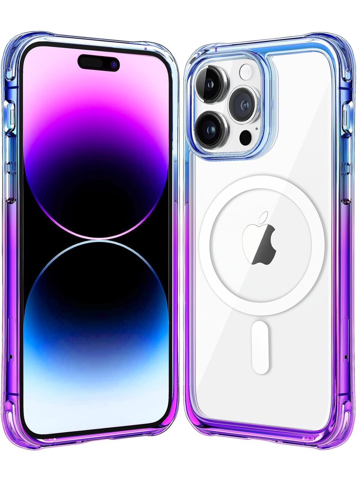 Mkeke for Iphone 15 Case Clear, Magnetic Purple [Military-Grade Drop Protection]-image