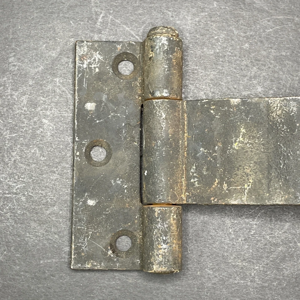 Antigua bisagra de correa de puerta de granero de hierro de alta resistencia de la década de 1890 de 11,5" elegante bisagra de puerta delantera Foto 3 de 4