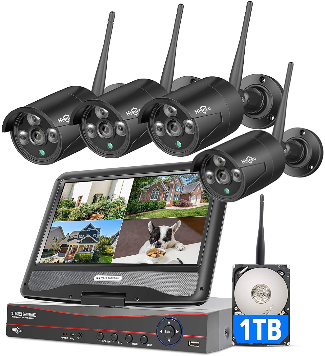 Hiseeu 8CH 2K 3MP Wireless Security Camera System Kit Waterproof NVR