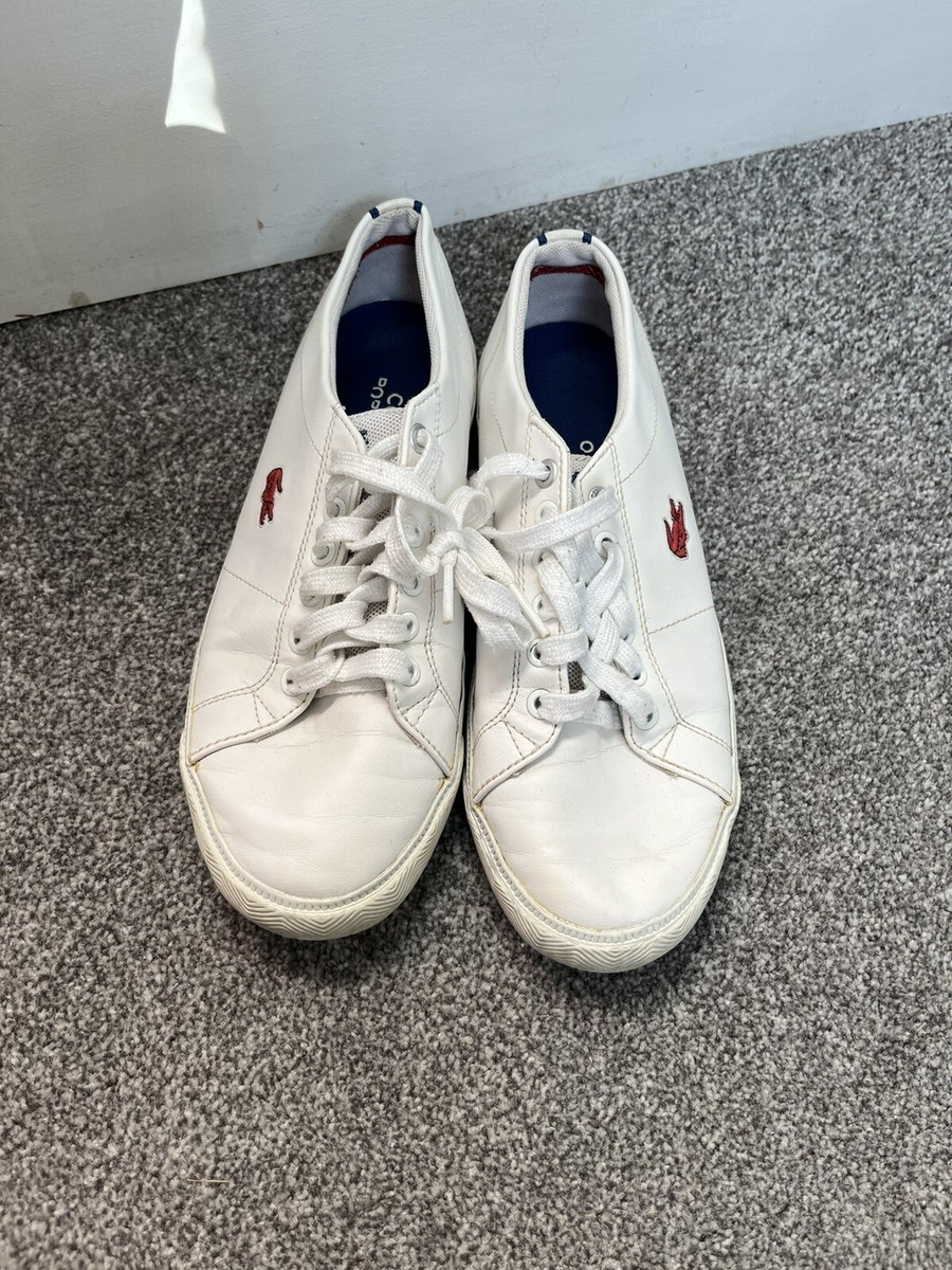 Lacoste Fab Girls Leather Sneakers White Trainers Flat Lace up
