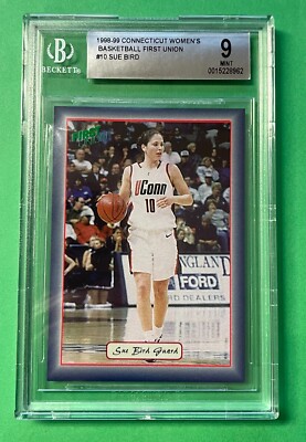 SUE BIRD 1998-99 UCONN WOMEN'S BASKETBALL BGS MINT 9 1ST CARD +