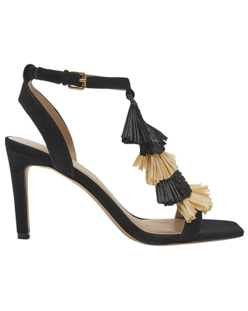 Женские босоножки из рафии и замши на каблуке с бахромой Boden Sarah, черные 38