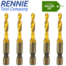 M5 x 0.8 Combination Tap And Drill Bit HSS Titanium Coated. 5mm x 0.8mm pitch
