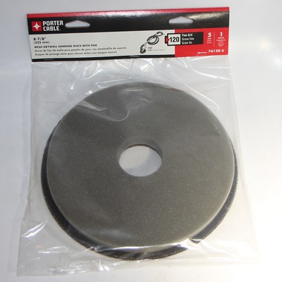 5pc Porter Cable 76120-5 8-7/8'' 120 Grit Mesh Sanding Disc for 7800 Sander + Pad