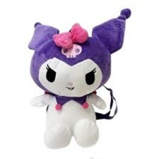 Sanrio Hello Kitty Purple Pink Kuromi 16" inch Sitting Pose Plush Backpack New
