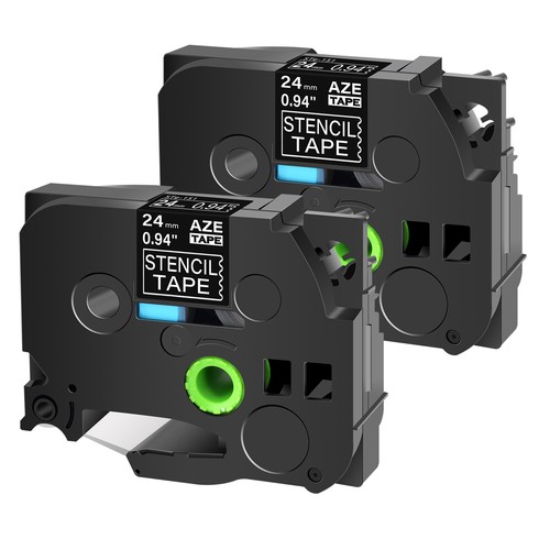2PK Stencil Label Tape STE 151 Compatible With Brother P-Touch PT-1400 1960 24mm