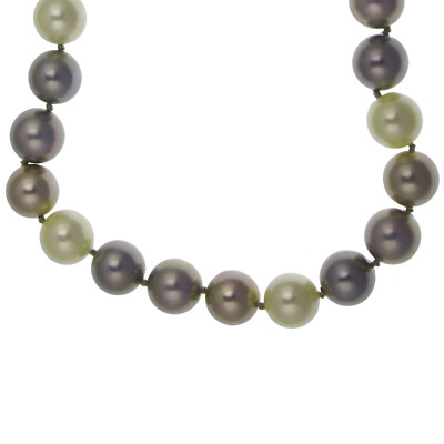 Pearl Necklace Real Silver 925 Sterling Silver Pearl Grey 51cm Ladies Necklace