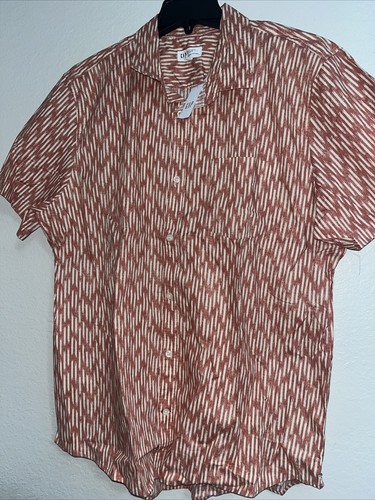MEN GAP STRETCH POPLIN SLIM FIT SHORT SLEEVE SHIRT LARGE L - Picture 5 of 7