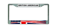 Uk British Britain Britt American Flag Chrome Metal Car License Plate Frame