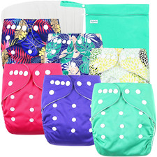 Leekalos Cloth Diapers Reusable for Boys and Girls, Baby Diaper Cloth with Inser