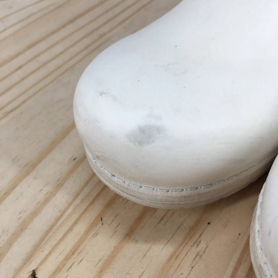 丹斯科鞋女式 38 LT Pro 坡跟护理木屐白色皮革舒适懒人鞋 — 第 3/4 张图片