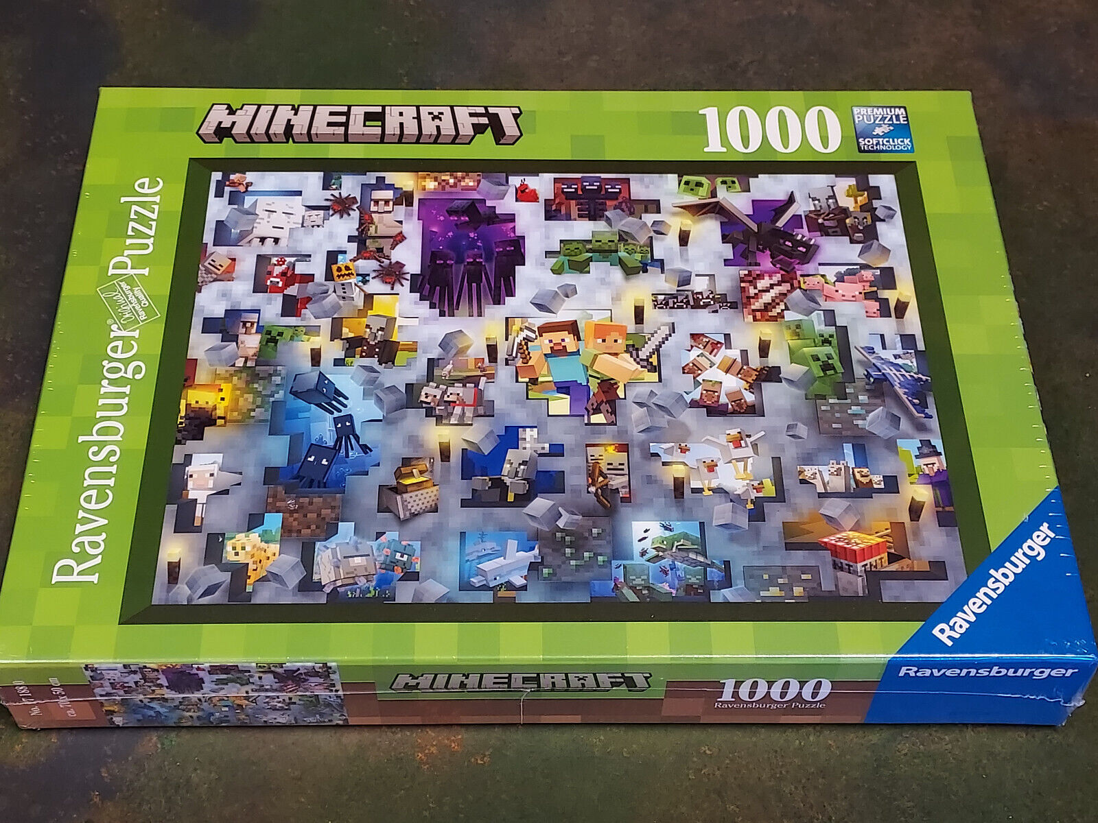 Minecraft Mobs Challenge 1000 pc Puzzle 1000 pc Pieces Puzzle Ravensburger  New!