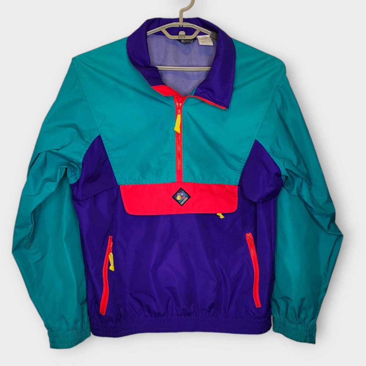 Vtg 80s Woolrich Sigmet Wear Mens 1/2 Zip Windbreaker M Nylon