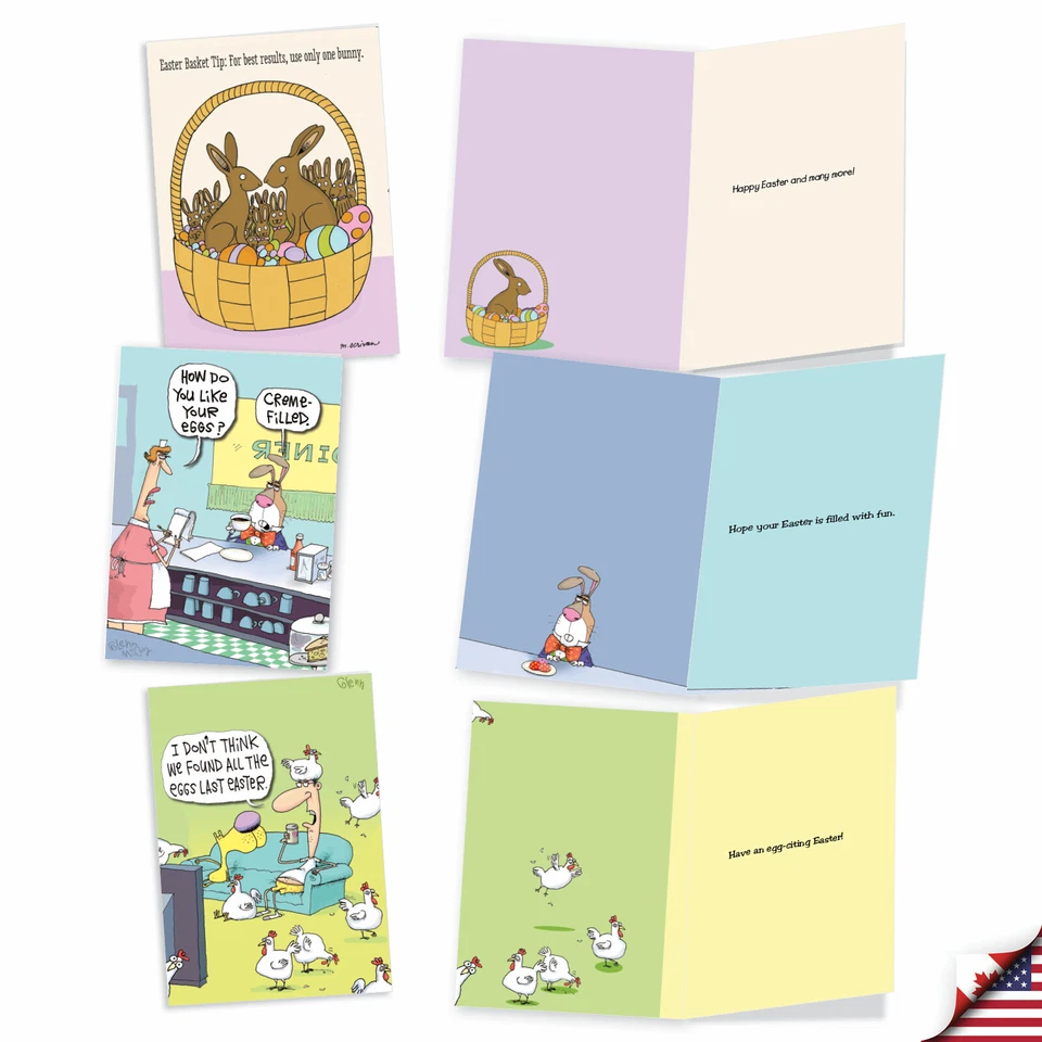 10 Assorted humorous Easter cards w/ 5x7" Envelopes - Basket of Laughs - Image 3 of 4