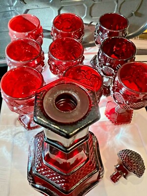 エイボン　1876ケープコッドガラス　ルビーレッド　AVON 3点セット エイボン 1876ケープコッドガラス ルビーレッド AVON 3点セット