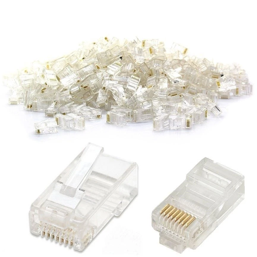 RJ45 Cat5e Cat6 Network LAN Ethernet Cable Crimping Crimper Tool +20 Connectors - Image 3 of 3