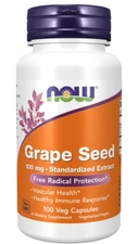 NOW Grape Seed, Standardized Extract, 100 mg, 100 Veg Capsules