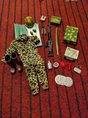 GI JOE Hasbro Marine Kitbashed M60 Machine Gunner new accessory set