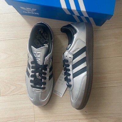 adidas Samba OG Womens Sneakers Silver Metallic ✓Multiple Sizes 