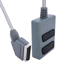 Philips 2-fach Scartverteiler Kupplung Scart Adapter Verteiler Anschlusskabel