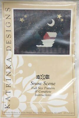 Katrina Designs Snow Scene Full Size Pattern & Instructions 12'' x 16''