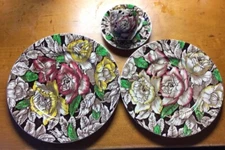 Vin. Myott Son &Co. Engl.- Bermuda Pat. Demi Cup & Saucer, Lunch + Dinner Plates