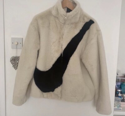 nike fur jacket cream