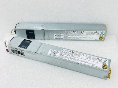 X2 SuperMicro 750W Redundant 1U 80+ Gold Server Power Supply PWS-703P-1R / USED
