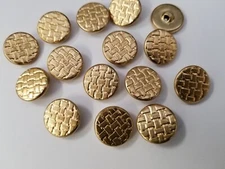 VINTAGE BUTTONS SET OF 10 SMALL GOLD METAL TUZ2019